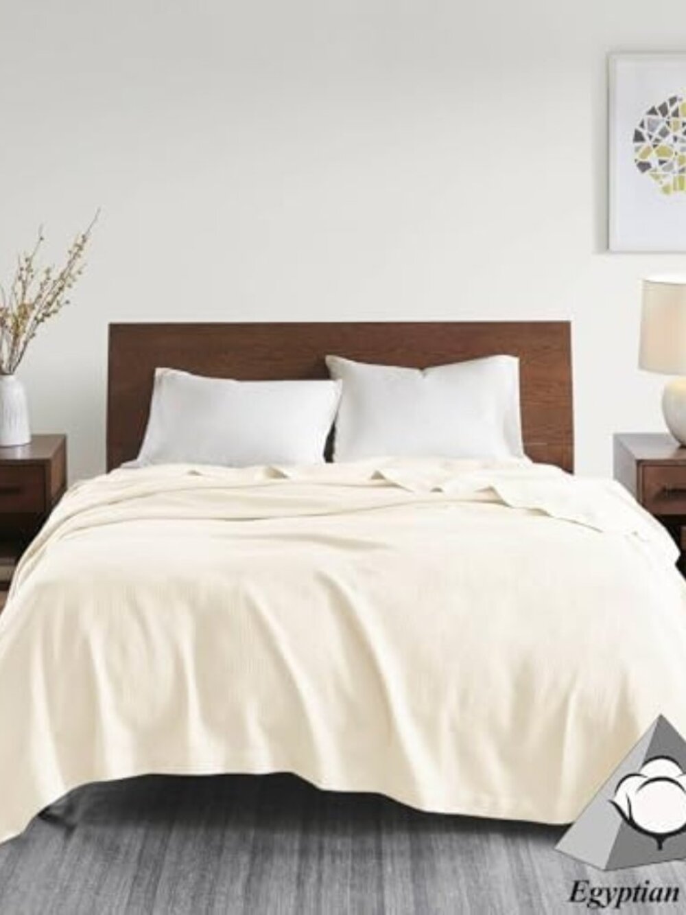 Madison Park Egyptian Cotton King Blanket Ivory (MP51N-5173)